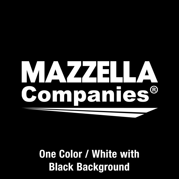 Mazzella Companies Logo - One Color / White / Black Background