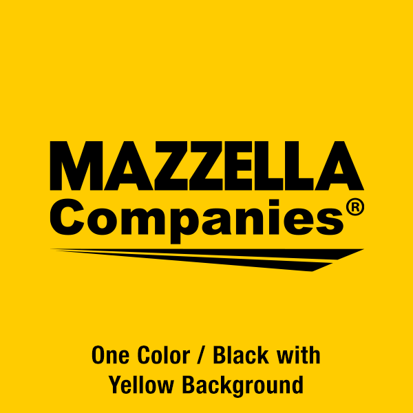 Mazzella Companies Logo - One Color / Black / Yellow Background