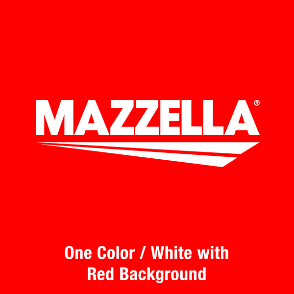 Mazzella Logo - One Color / White / Red Background