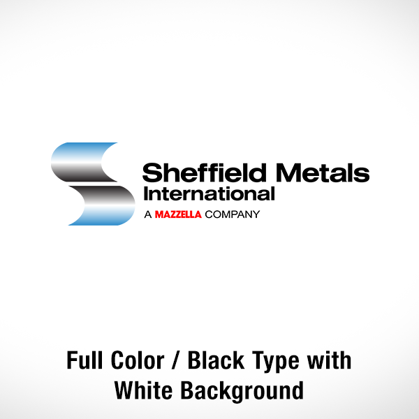 Sheffield Metals Primary Logo - Full Color / Black Type / White Background