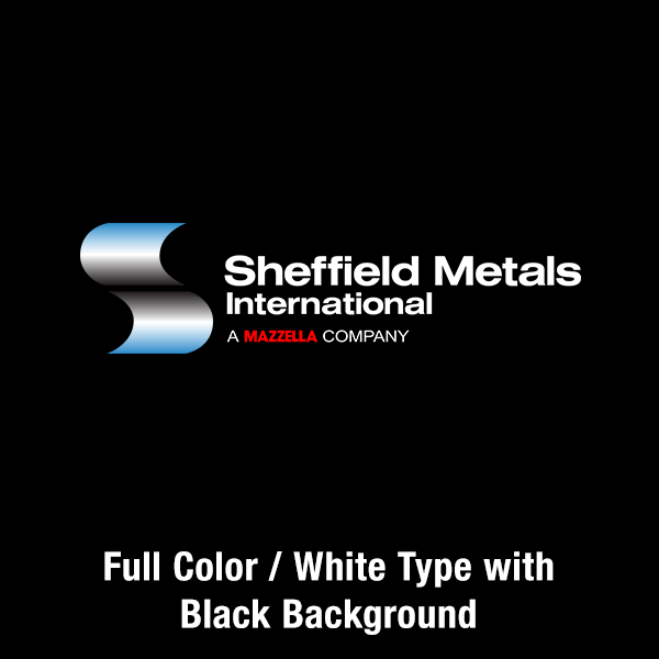 Sheffield Metals Primary Logo - Full Color / White Type / White Background