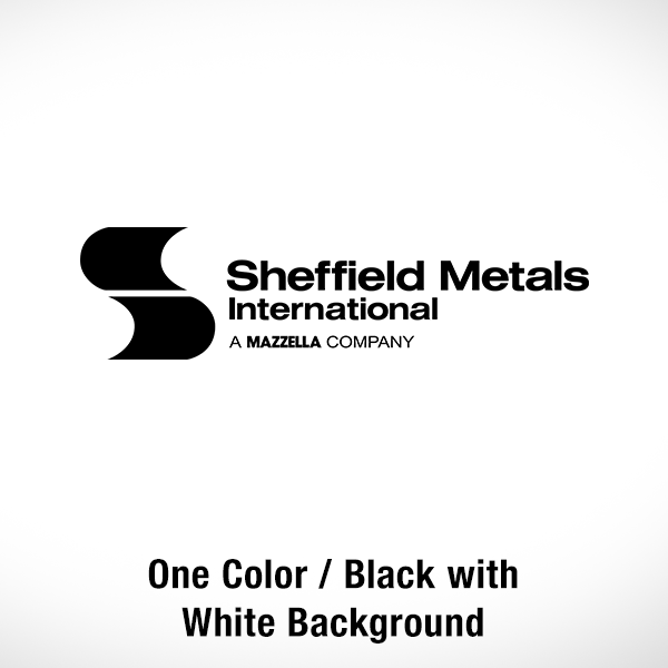 Sheffield Metals Primary Logo - One Color / Black / White Background