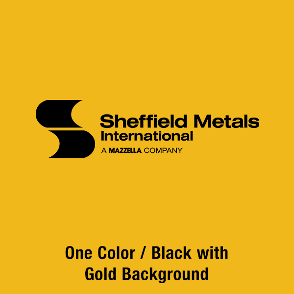 Sheffield Metals Primary Logo - One Color / Black / Gold Background