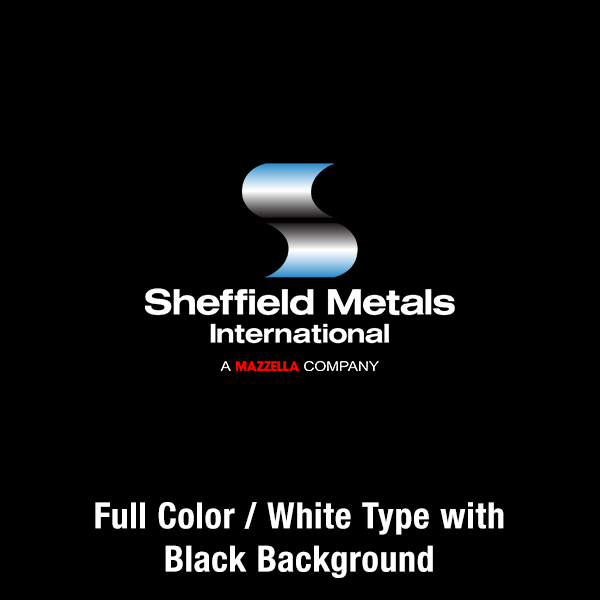 Sheffield Metals Secondary Logo - Full Color / White Type / White Background