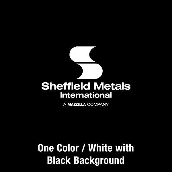 Sheffield Metals Secondary Logo - One Color / White / Black Background