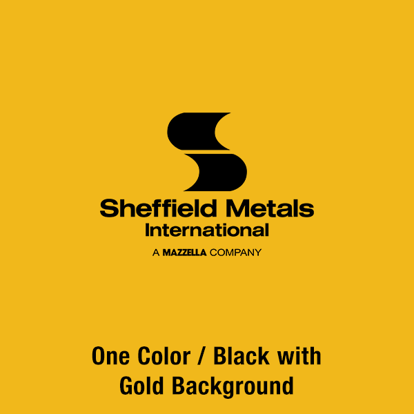 Sheffield Metals Secondary Logo - One Color / Black / Gold Background