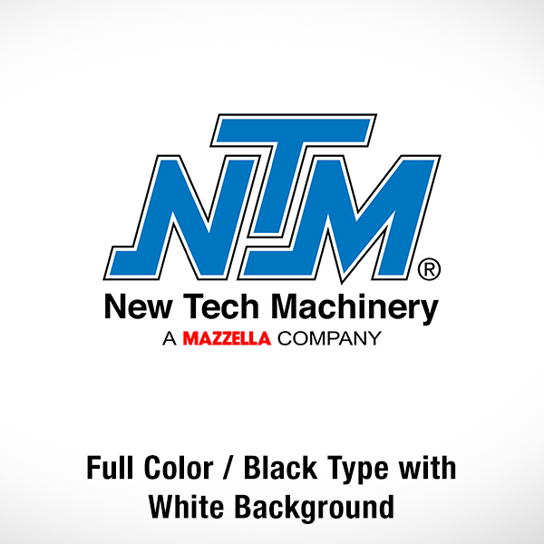 New Tech Machinery Logo - Full Color / Black Type / White Background