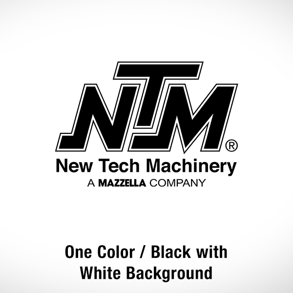 New Tech Machinery Logo - One Color / Black / White Background