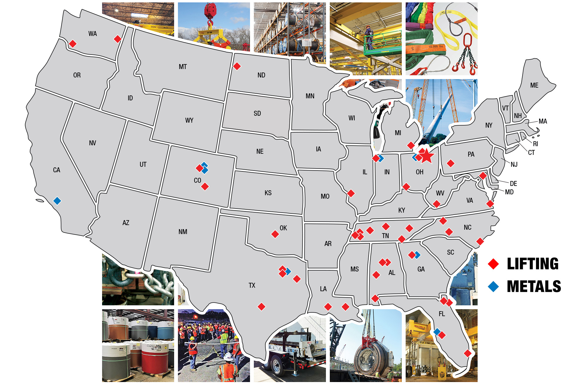 Mazzella Companies Locations with Map & Grid